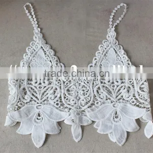 High Quality Big Lily Flower Pattern Polyester Kintted Embroidery Vest for Wholesale thumbnail-2