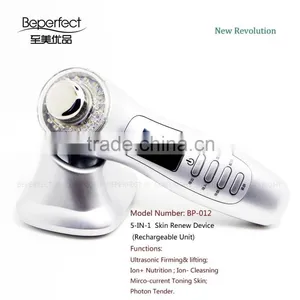BP-012B Color Photon Ultrasonic Beautiful Skin Instrument With Galvanic Nutri in for Face Lift Home Use Luxury Box Package OEM thumbnail-6