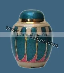 New Modern Decorative Urn for Sale | Brass Solid Urn for Sale | Blue Marble Made Urn | Brass Urn Manufactured Royal De Wajidsons thumbnail-1