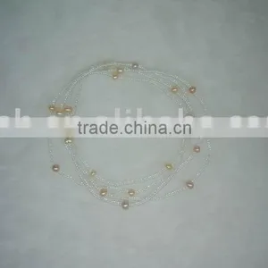White Natural Freshwater Pearl Necklace thumbnail-1