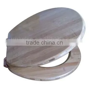 Lt/Dk Enlongated/Round Bamboo Toilet Seat,Carbonized Natural,Chrome/Brass Fitting Soft Close Bamboo Toilet Seat thumbnail-2