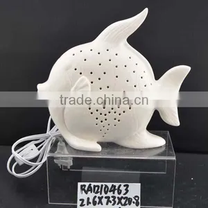 Factory Direct White Ceramic Electric Fish Lamp for Home Decoration thumbnail-1