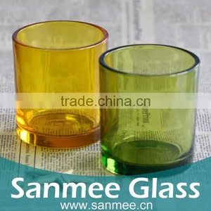 2PCS American Style Color Spray Thick Wall Glass Candle Holder thumbnail-2