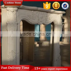 Unique European Indoor Marble Fireplace Surround With Carving thumbnail-1