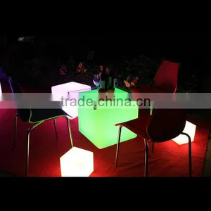 PE Plastic Indoor Furniture Folorful Led Sitting Cube thumbnail-2