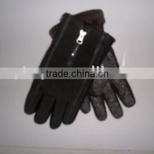 Black Pig Leather Glove for Riding thumbnail-1