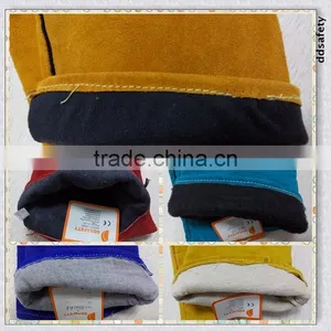 DDSAFETY Wholesale Welder Glove Red Cow Split Leather Gloves thumbnail-4