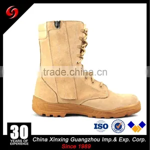 Khaki Suede Cow Leather Army Tactical Military Desert Boots With Zipper for Hunting /Hiking/ Camping thumbnail-3