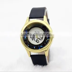 2017 Round Dial Vogue Women's Sexy Quartz Watch With Crystal Diamond thumbnail-3