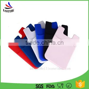 Universal Silicone Smart Wallet Mobile Card Holder Durable Soft Silicone Sticky Mobile Phone Case Card Holder thumbnail-5
