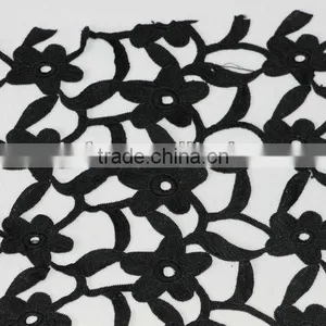 Black Cotton Fabric Embroidered thumbnail-1