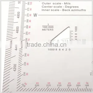 Kearing Durable Plastic Square Military Scale Protractor 1: 25000 & 1: 50000 # KMP-4 thumbnail-5