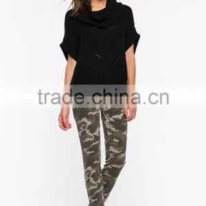 Best Selling Black Cable Cowl Neck Women Sweater Wholesale thumbnail-4