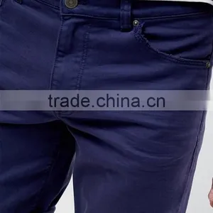 High Quality Cheapest New Design Custom Zip Fly Turn-up Hem 98% Cotton 2% Elastane Stretch Denim Men's Navy Casual Summer Shorts thumbnail-3