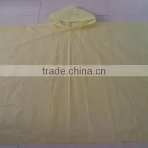 Promotional Adult Yellow PEVA Waterproof Poncho With Hooded thumbnail-1