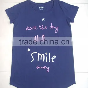 2017 New Fashion Women Clothing, 100% Cotton Ladies Long T-shirt , Ladies Sleeping T-shirts thumbnail-1