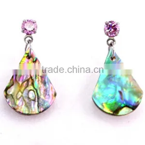 Fashion Clover Paua Abalone Shell Earrings New Zealand Paua Shell Earrings Quality Women Earrings Jewelry thumbnail-5