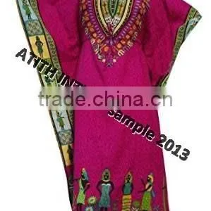 100% Polyester Printed Beachwear Kaftan thumbnail-1