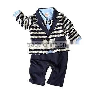 Zm11676a Long Sleeve Gentleman Baby Boys Rompers Fashion Children Clothes thumbnail-2