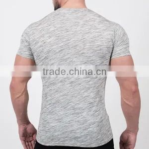 Heather Gray Fitness t Shirt, High Quality Slim Fit t Shirt With Your Logo thumbnail-2