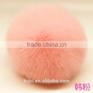 DIY Handmade Smooth Colourful Rex Rabbit Fur Pom Poms for Keychain Garment and Shoese thumbnail-4