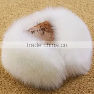 Myfur Custom Design Winter Elegant Light Grey Fox Fur Scarf thumbnail-4