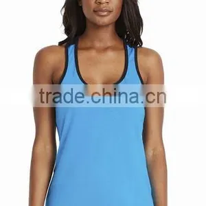 Next Level Apparel Ladies' Ideal Color Block Racerback Tank Top - 60% Combed Ring-spun Cotton, 40% Polyester Jersey thumbnail-2