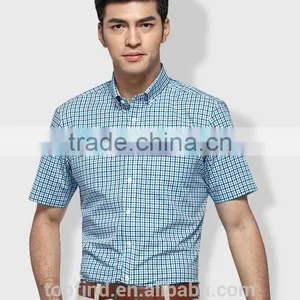 Latest Style Cotton Plaids Short Sleeve Summer Men Shirt With Slim Fit Size thumbnail-1