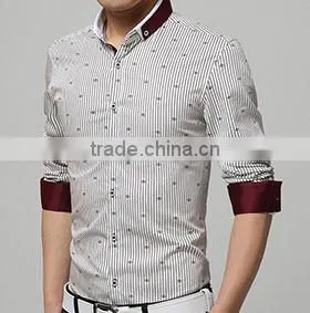 Modern Custom Mens Business Stripes Shirt thumbnail-2