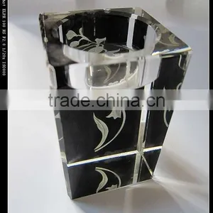 Elegant Flower Square Crystal Candlesticks thumbnail-1