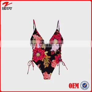 Factory Price Wholesale 100% Cotton Women Sexy Printed Swimsuit One Piece Swimsuit thumbnail-3