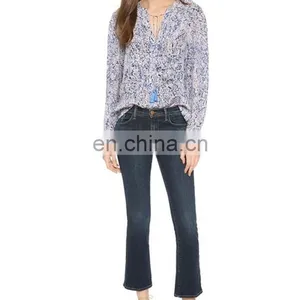 2016 New Design Floral Print Woman Shirt thumbnail-2