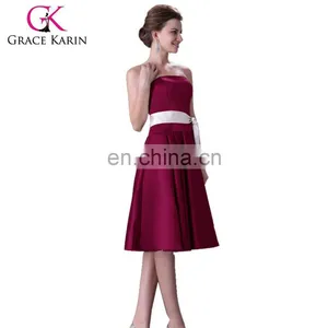 2015 Grace Karin Women's Special Satin Short Bridesmaid Dresses With Five Colors CL3026 thumbnail-1