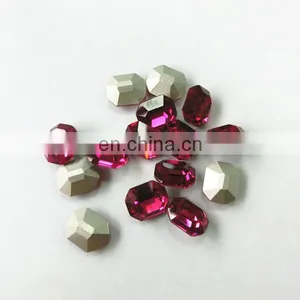 Nice Color Fuchsia Crystal Oval Fancy Loose Stone Beads thumbnail-3