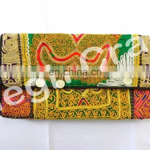 Wholesale Bohemian Banjara Ethnic Handbag- Vintage Clutch Bag-Afghan Clutch Bag- Hand Embroidery Coin Clutch Purse thumbnail-3