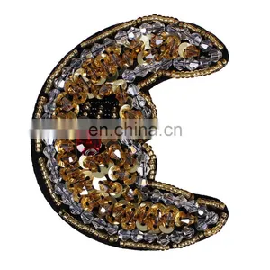Fashion Beading Sequin Moon Sew On Patches For Clothing thumbnail-1