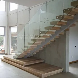 the Most Fashionable Floating Steel Staircase With Wood Step thumbnail-3