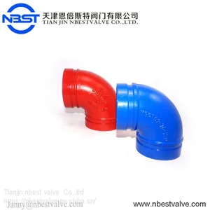 Fire Fighting Pipe Fitting Ductile Iron Grooved Fittings Elbow Mechanic Tools Threaded Outlet Set Iron Pipe Fittings-elbow thumbnail-2