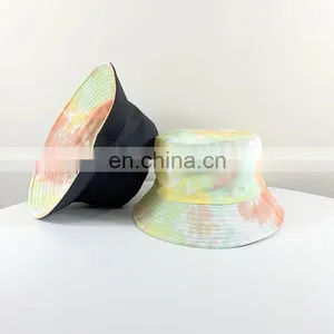 Hot Sale Double-sided Wear Tie Dye Cotton Bucket Cap Blank Jean Fisherman Hat thumbnail-2