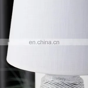 Korean Fancy Ceramic Table Lamp Antique Design Hotel Bedroom Decoration White Desk Lamp thumbnail-5