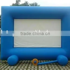 Blue Outdoor Portable Giant Advertising Pvc Inflatable Projector Screen Inflatable Movie Screen thumbnail-1
