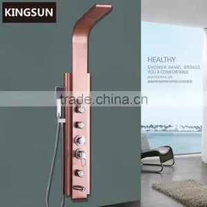 Sanitary Ware Wall Mounted Chrome Surface Finishing Shower Column Stainless Steel Shower Panel thumbnail-1