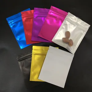 Wholesale Smell Proof Custom Printed Zip Lock Small 3 Side Sealed Pouch Laminated Aluminum Foil Sachet thumbnail-5