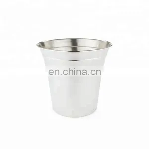 Round Stainless Steel Ice Bucket Metal Beer Tub Cube Container Wine Champagne Cooler Handles Copper Ice Buckets thumbnail-4