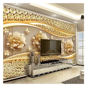 Customized Wall Mural 3D 5D 8D 16D Embossed Wall Decoration For Home Tv Background Dropshipping thumbnail-1