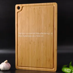Custom/Wholesale Organic Bamboo Cutting Board With Juice Groove Kitchen Chopping Block thumbnail-2
