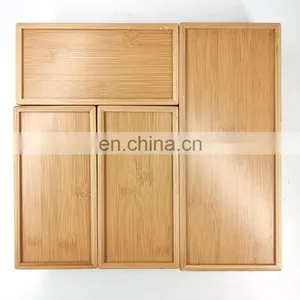 Custom Logo 4 Separate Bamboo Ziplock Bag Storage Organizer Make up Cosmetic Bag Organizer for Drawer thumbnail-3