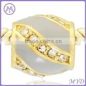 Customized Hand Enamel Crystal Paved Easter Egg Bead thumbnail-3
