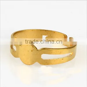 South Korea Diy Jewelry Accessories High Quality Brass Plating Couple Rings thumbnail-2