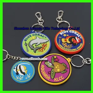 Cartoon Keychains Custom Round Shape Soft Pvc Rubber Keychain Custom Sea Animals Figure Keychains Custom for Promo Gifts Keychains thumbnail-1